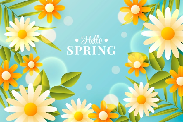 Free vector gradient spring floral background