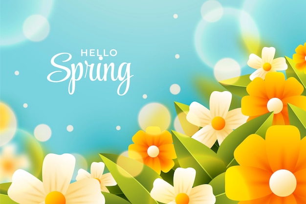 Free Vector gradient spring floral background
