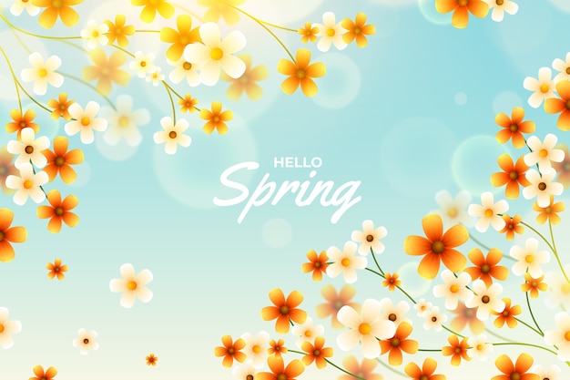 Gradient spring floral background