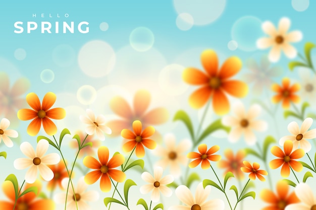 Free vector gradient spring floral background