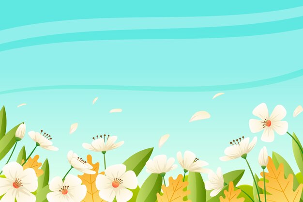 Gradient spring floral background