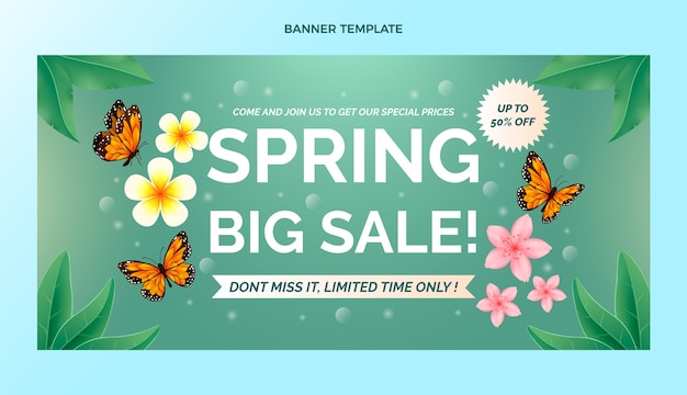 Gradient spring horizontal sale banner