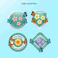 Free vector gradient spring labels collection