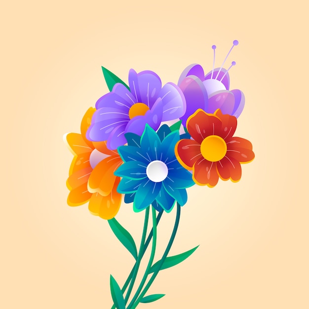 Gradient spring paper style flowers