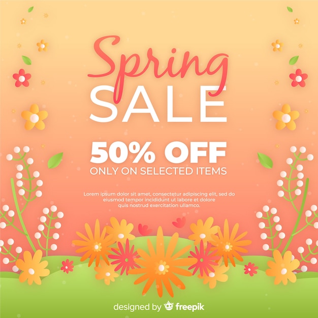 Free Vector gradient spring sale background