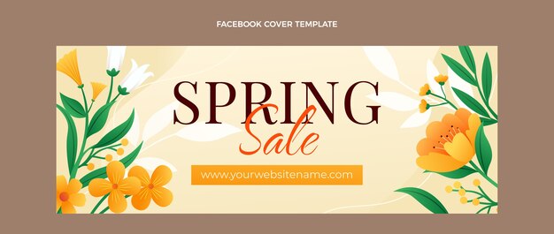 Gradient spring social media cover template