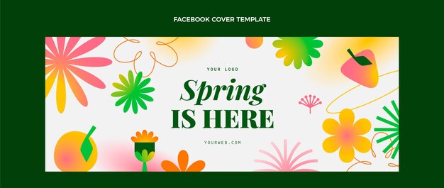 Gradient spring social media cover template