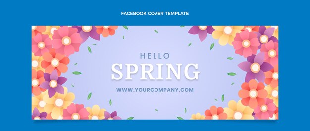 Gradient spring social media cover template