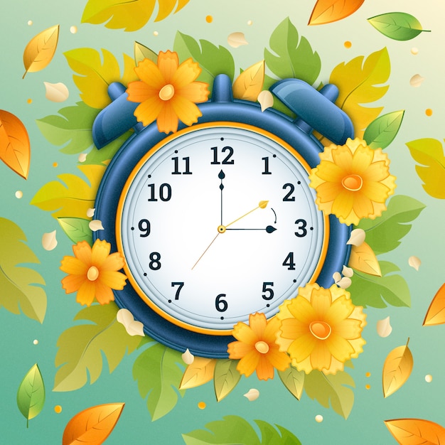 Бесплатное векторное изображение Градиент весеннего времени вперед иллюстрация.