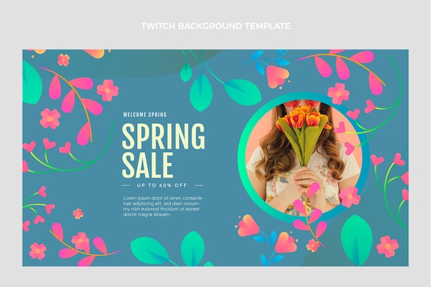 Free vector gradient spring twitch background