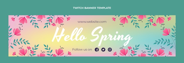 Free vector gradient spring twitch banner