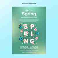 Free vector gradient spring vertical poster template