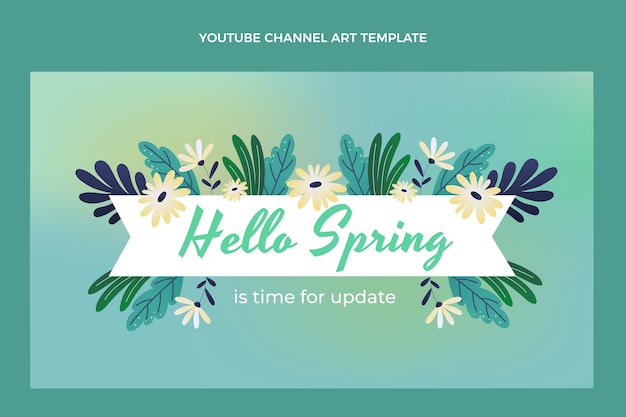 免费矢量梯度春天youtube频道的艺术