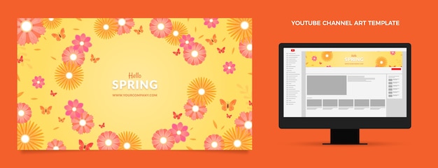 Free vector gradient spring youtube channel art