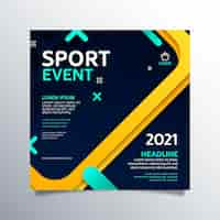 Free vector gradient squared sport flyer template