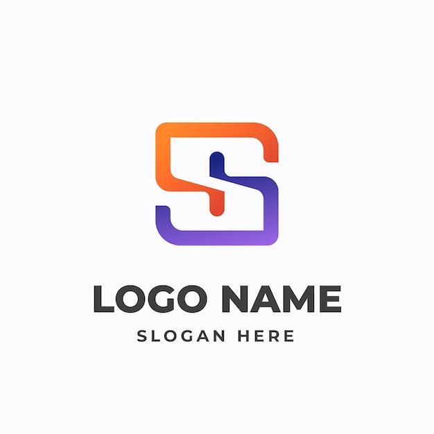 Gradient ss logo template