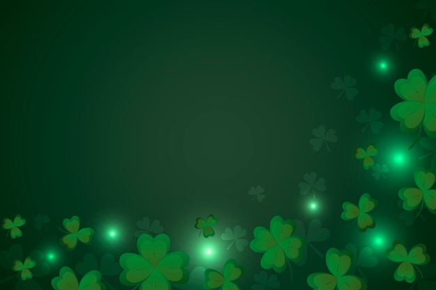 Gradient st patrick's day clovers background