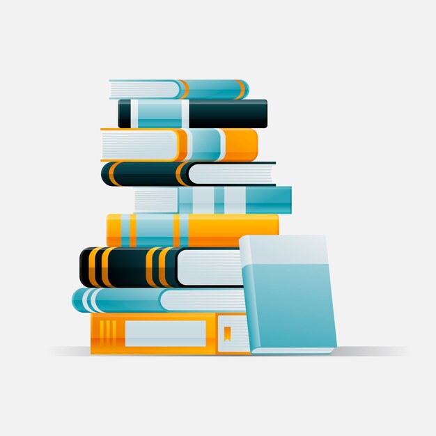Градиентная стопка иллюстраций книг