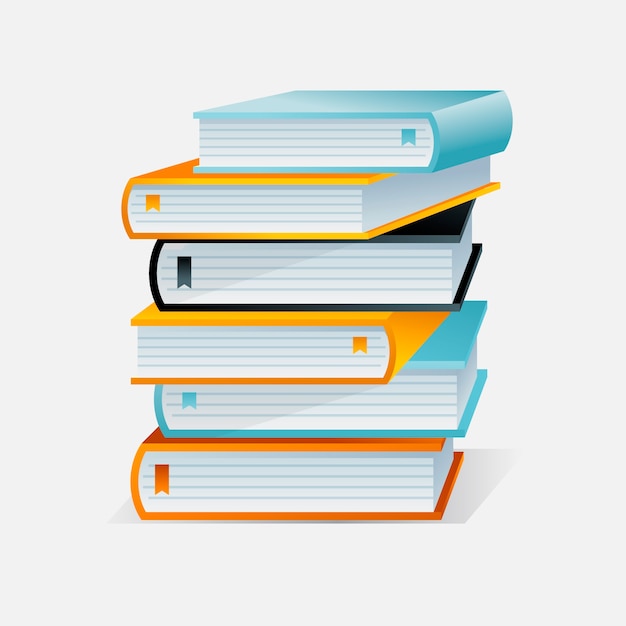 Gradient stack of books illustration