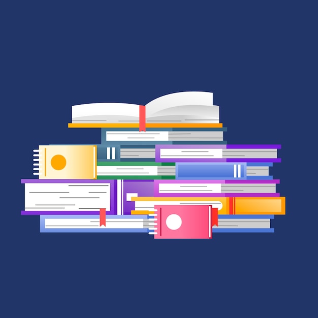 Free vector gradient stack of books illustration