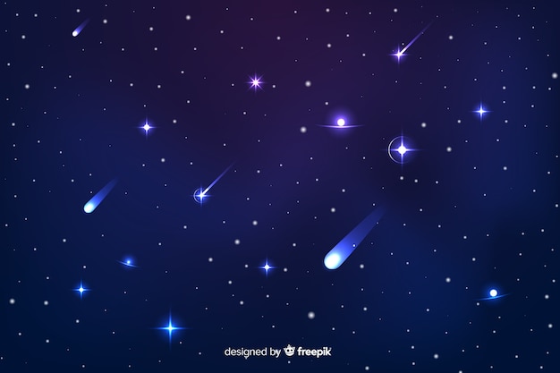 Free vector gradient starry night background with galaxy