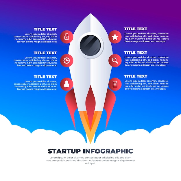 Vettore gratuito infografica avvio gradiente