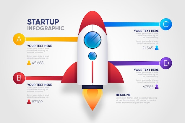 Gradient startup infographic