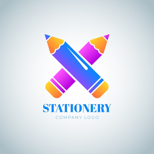Free vector gradient stationery store logo template