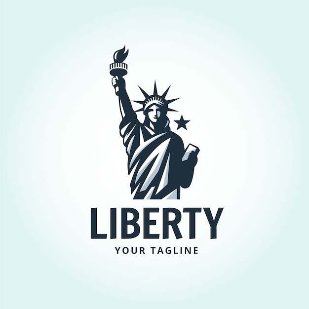Gradient statue of liberty logo design