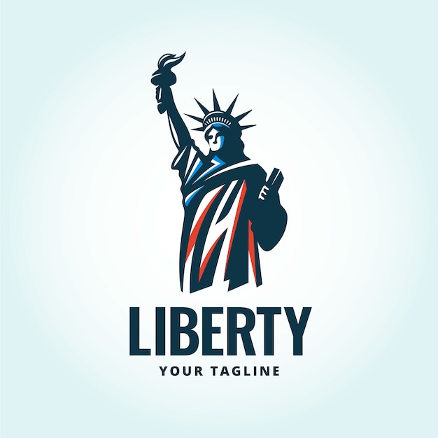 Free vector gradient statue of liberty logo design