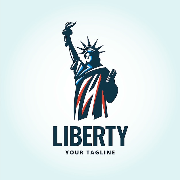 Бесплатное векторное изображение Градиентный дизайн логотипа статуи свободы