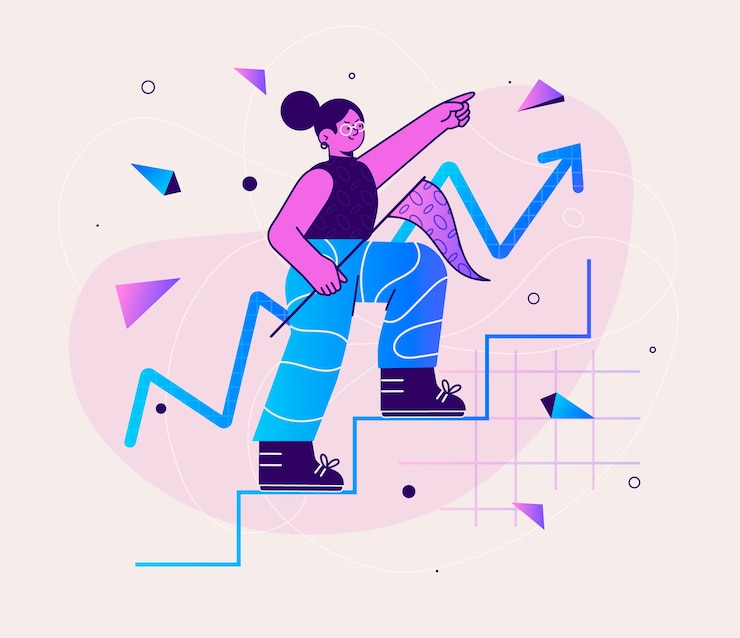 Free Vector gradient  next step illustration