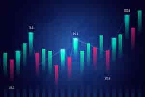 Free vector gradient stock market concept with statistics