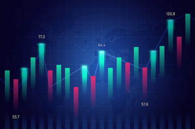 Gradient stock market concept with statistics