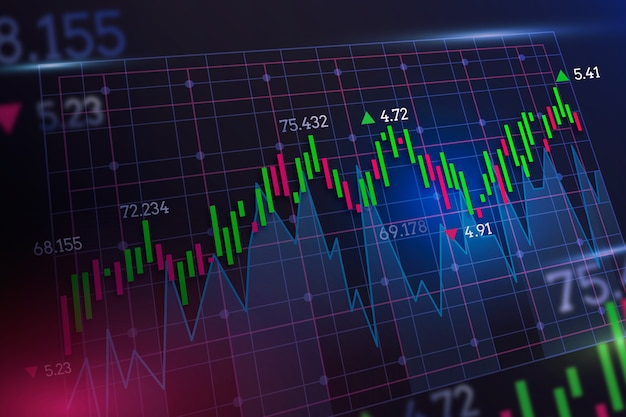 Gradient stock market concept