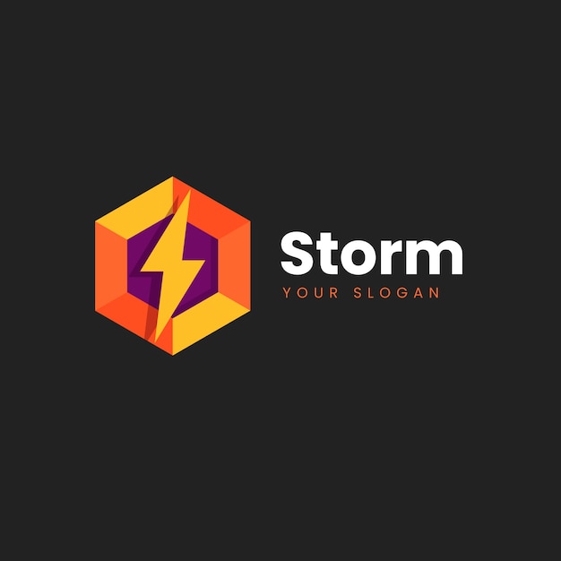 Gradient storm logo template