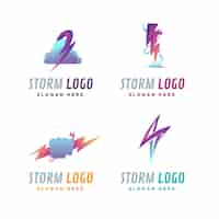 Бесплатное векторное изображение Шаблон логотипа градиент шторм
