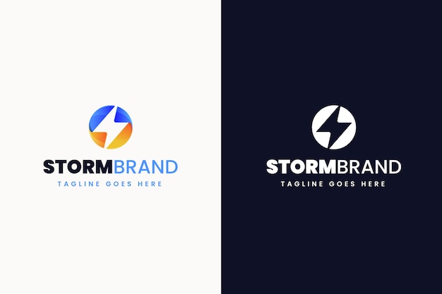 Free vector gradient storm logo templates set