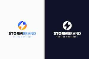 Free vector gradient storm logo templates set