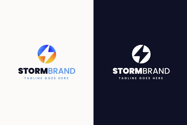 Gradient storm logo templates set