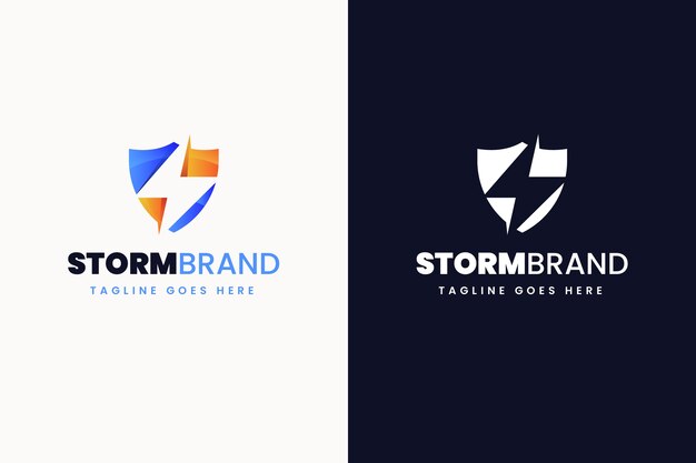 Набор шаблонов логотипов градиентного шторма