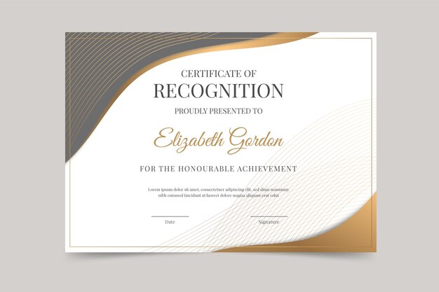 Gradient style elegant certificate template