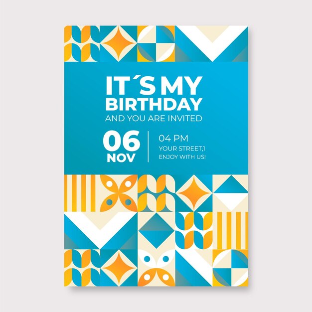 Gradient style mosaic invitation