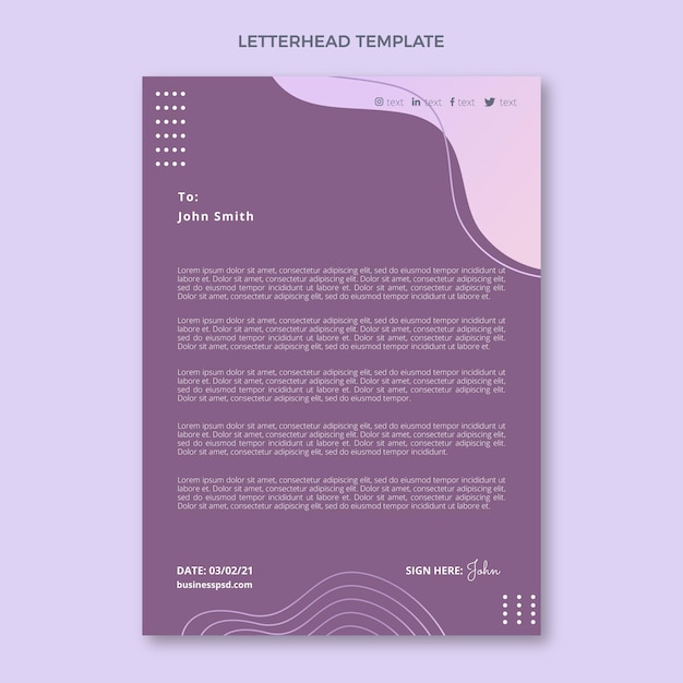 Free vector gradient style real estate letterhead