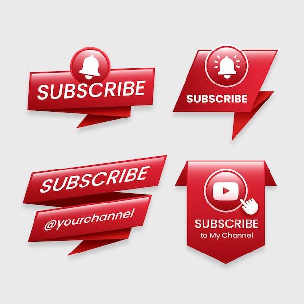 Free Vector gradient subscribe button set