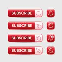 Free vector gradient subscribe button set