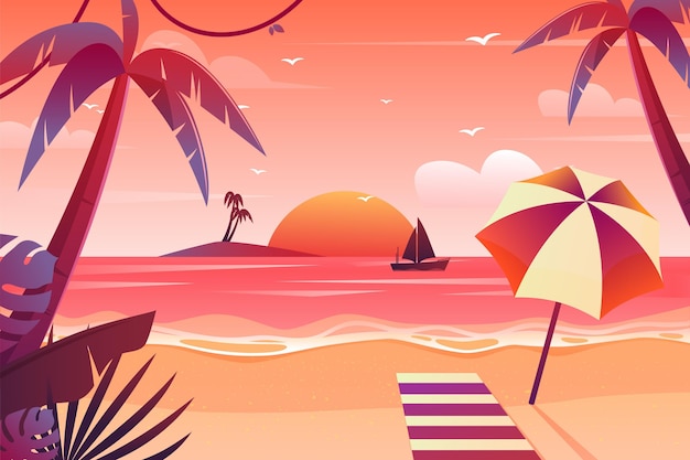 Бесплатное векторное изображение Градиентный летний фон для видеозвонков
