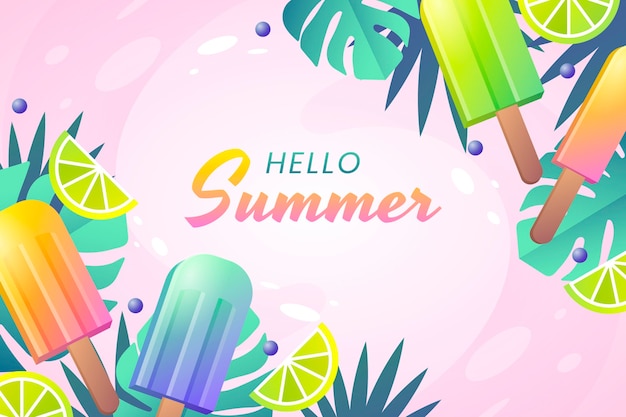 Free vector gradient summer background for videocalls