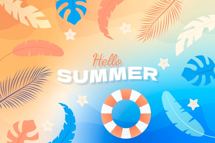 無料Vector グラデーションの夏の背景