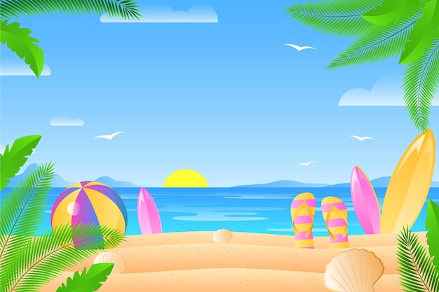 Free vector gradient summer background